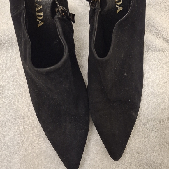 Prada Women's Black Suede Ankle Boots - Picture 1 of 5